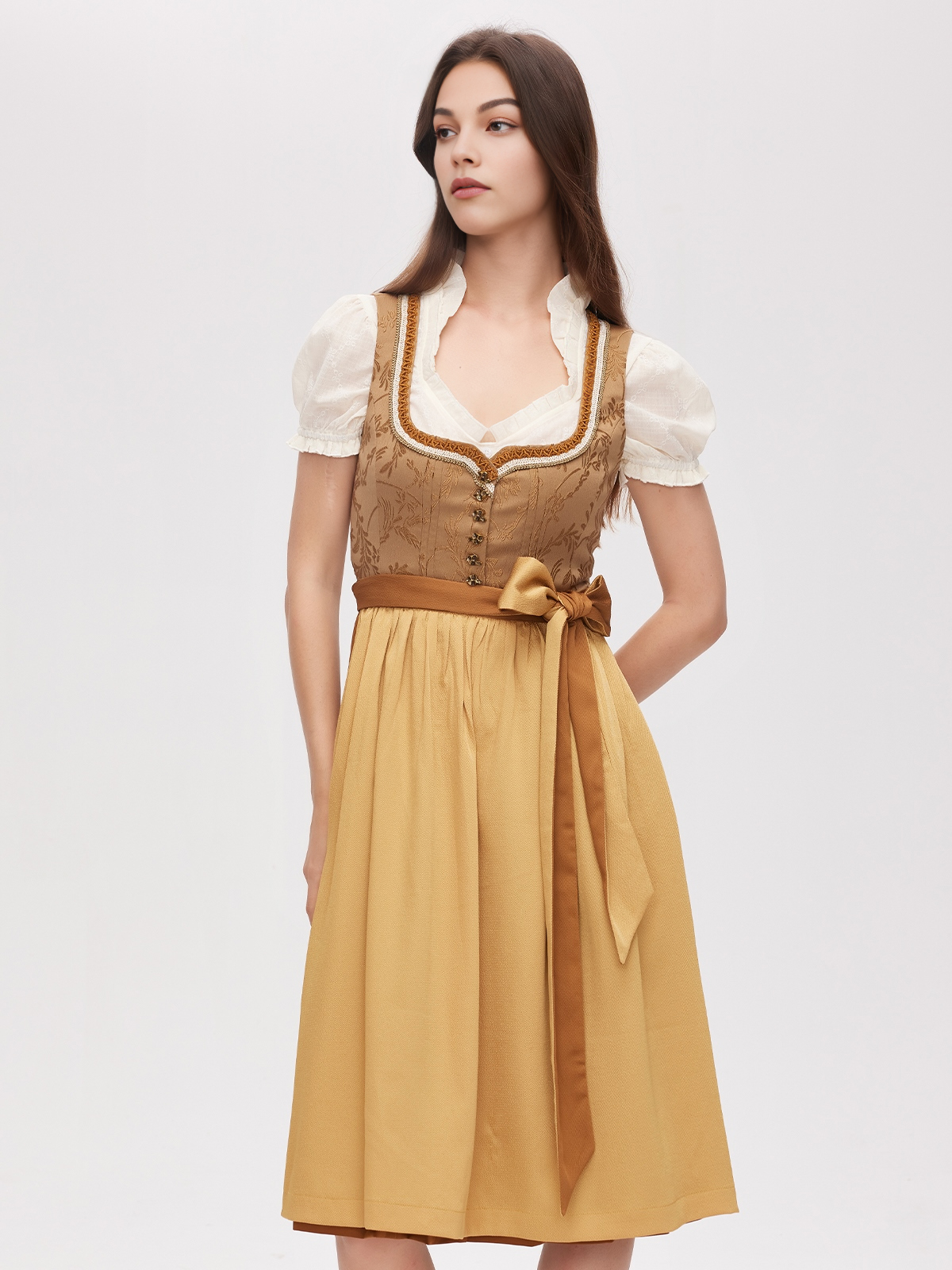 Blaues Dirndl in Samtoptik