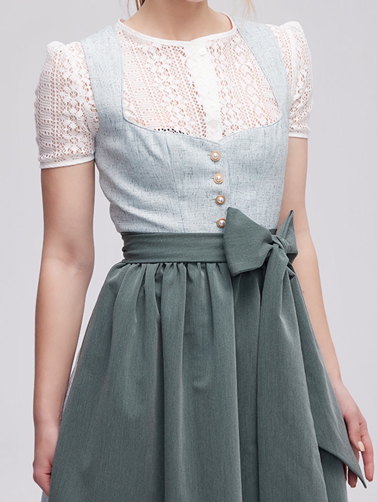 Samt Oberteil Grün im Dirndl-Style